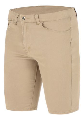 Bermuda De Gabardina Short Para Hombre Stretch Comodo Casual