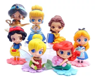 Princesas Disney Bella Ariel Colección 6 Figuras En Bolsa