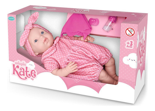 Brinquedo Boneca Kate Cuidados Deitada Com Acessórios