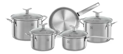 Electrolux Jogo de Panelas em Inox com 5 Peças Design com Fundo Triplo