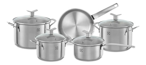 Electrolux Jogo de Panelas em Inox com 5 Peças Design com Fundo Triplo