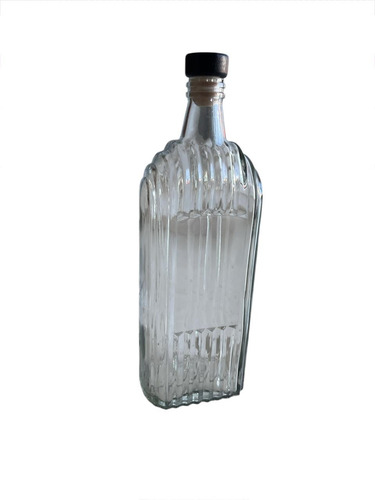 12 Botellas De Vidrio Rectangular 1litro Con Corcho