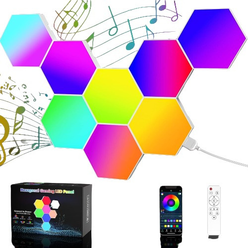  Luces Hexagonales Rgb De Pared,  Paquete X8