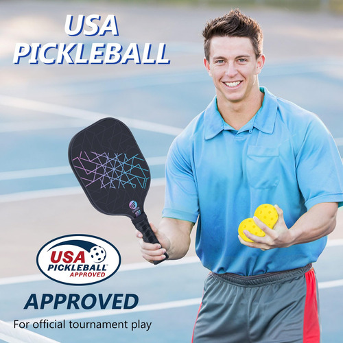 Pickleball Paddles Set Of 2, Usapa Approved Carbon Fiber