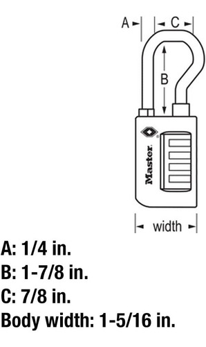 Imagen 7 de 8 de Candado Master Lock 4696d / Aceptado Tsa
