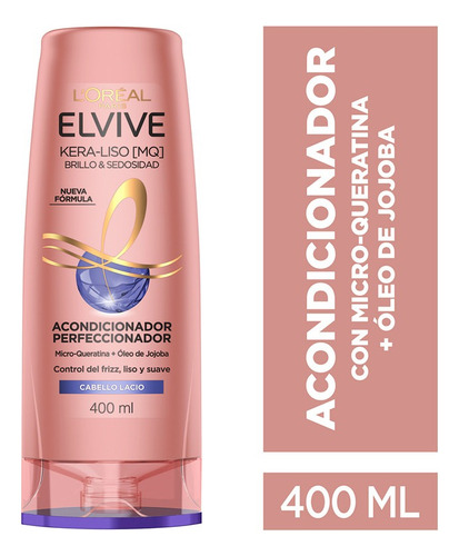 Acondicionador Elvive Kera-liso Brillo Y Sedosidad 400 Ml