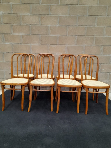 Antiguo Juego 8 Sillas Thonet  Originales  Mod 391 C/ Sello