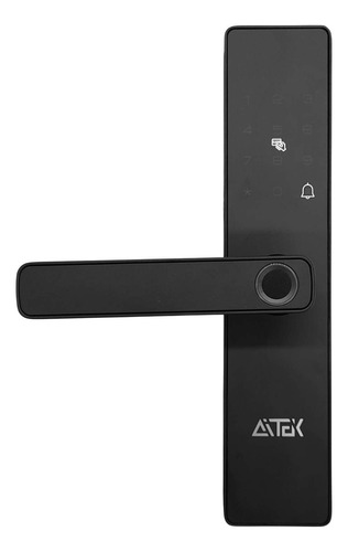 Fechadura Digital Aitek Com Biometria Senha E Cartão Rfid Cor Preto