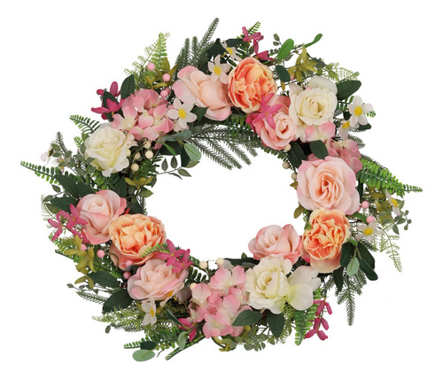 Corona Flores Alegria De Pascua 48x48cm Plastico Home Interi Multicolor
