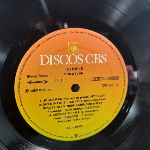 Imagem 5 de 8 de Vinil Lp Bob Dylan Infidels Com Encarte