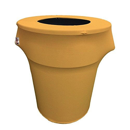 La Linen Stretch Spandex Trash Can Cover 55 Gallon Round