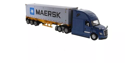 Miniatura Carreta Mercedes Benz Container Escala 1:50 Maersk AZUL