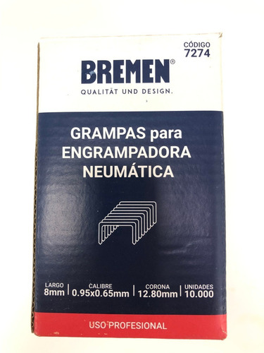 Imagen 2 de 6 de Grampas 80/8 (12,8mmx 8mm) X 10.000 Unid Bremen® Bta Makita