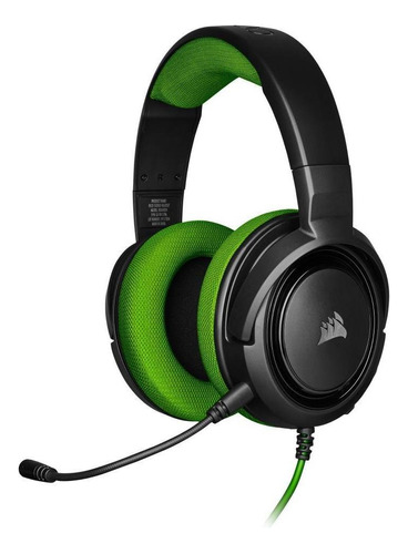 Headset Gamer Corsair Hs35 Stereo Drivers 50mm Verde Cor Green