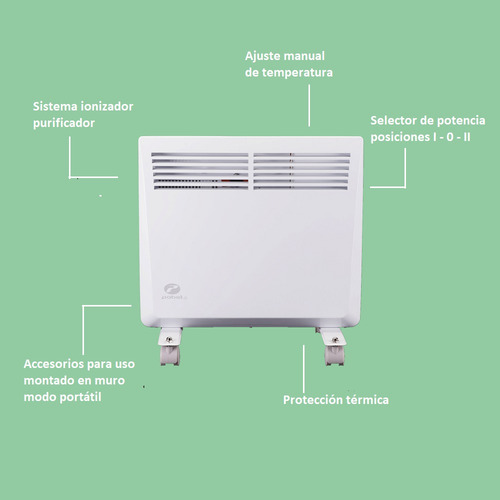 Calefactor Eléctrico Pabst Convector Mod. Nogal 1000w