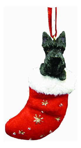 Scottish Terrier - Figura Decorativa De Navidad Con Diseno D