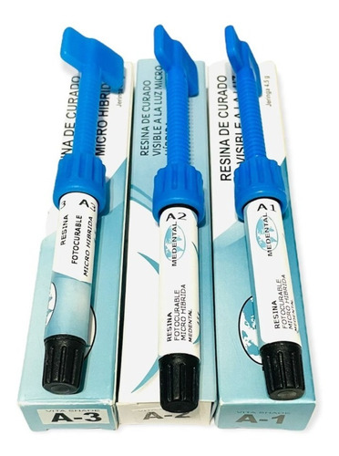 Kit De 3 Resinas Dentales Microhíbridas 4.5 Gr Medental