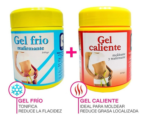 Gel Reductor Caliente+reafirmante Frio+ Set Bandas Eslastica