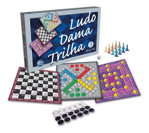 Jogo Tabuleiro 3 Em 1 Ludo Dama Trilha Pais & Filhos