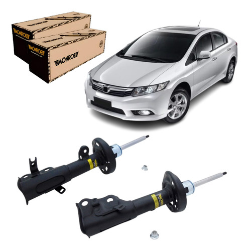 Par Amortecedor Monroe Compatível Com Honda Civic 2013 2015
