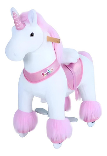 Unicornio Montable Blanco Con Rosa Chico - Ponycycle