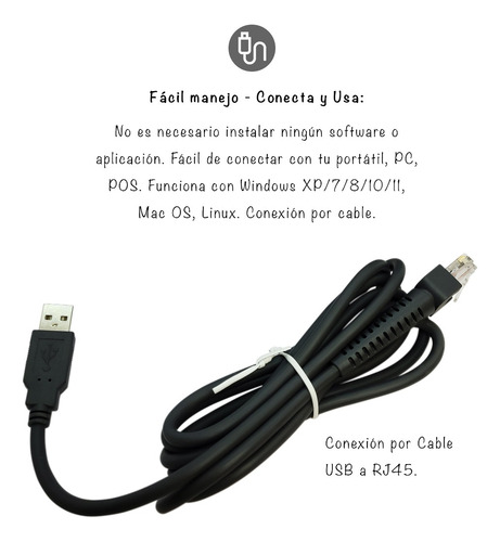 Imagen 8 de 10 de Lector Codigo Barras Laser Conexion Usb Con Soporte.