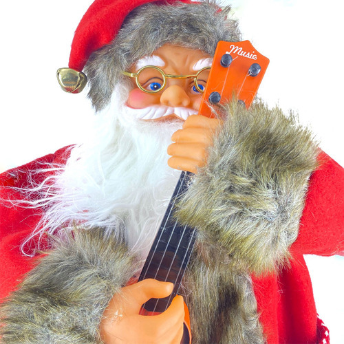 Papai Noel Boneco Musical Com Som Luzes Canta Dança Natal Cor Vermelho