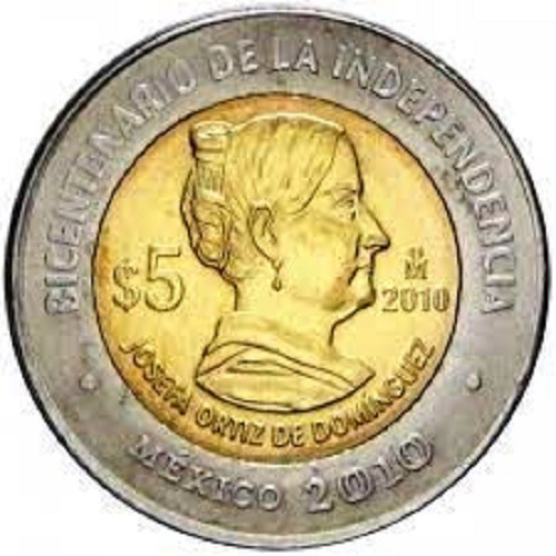 Moneda De $5 Conmemorativa Josefa Ortiz De Dominguez