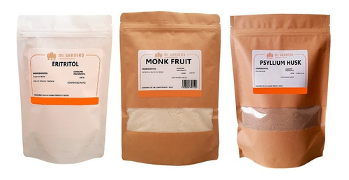 Eritritol, Monk Fruit Y Psyllium 100 Gramos