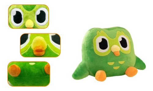 Almohada De Felpa Verde Con Ojos Grandes, Bonita Almohada Pa