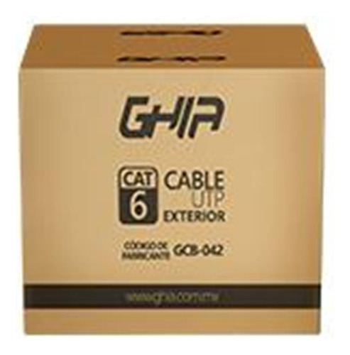 Bobina De Cable Exterior Marca Ghia Cat6 Sin Gel Utp Cca 305