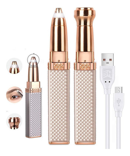Y Depilador Facial 2 En 1 Recargable Lápiz Labial