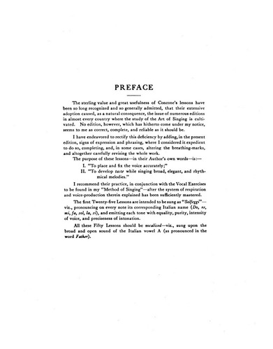 G. Concone: Fifty Lessons, Opus 9 For High Voice.