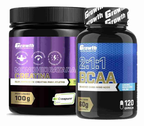 Bcaa 120 Caps + Creatina 100g Creapure Original Growth