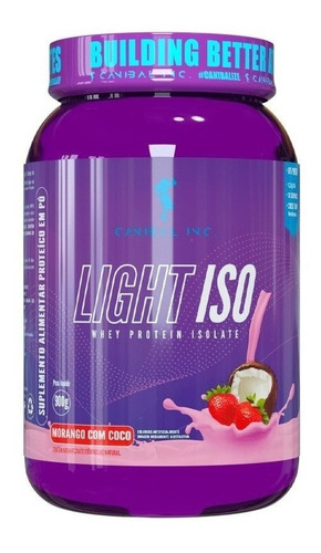 Whye Protein Isolado Light Iso Pote 900g - Canibal Inc. Sabor Morango Com Coco