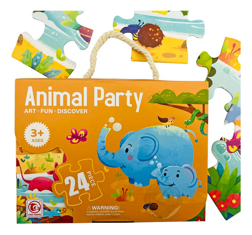 Rompe Cabezas Infantil Puzzle Animal Party Animales 24 Psc