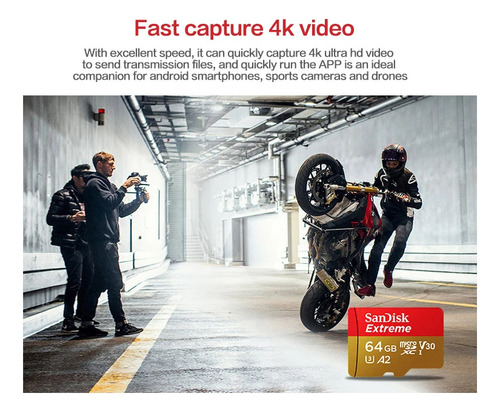 Tarjeta De Memoria Sandisk Extreme V30 A2 U3 Cámara 512gb 19