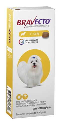 Kit 2 Bravecto  Antipulga Carrapato Cães De 2 Kg A 4,5 Kg