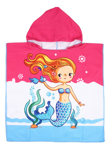 Poncho Infantil Niña Nena Toalla Capucha Unicornio Sirenita