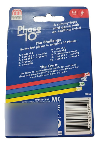 Fase 10 Phase 10 Uno Juego De Mesa Cartas Ingles