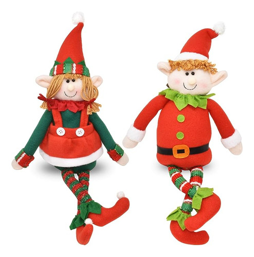 Juego De 2 Figuras De Elfos De Navidad De 16 Pulgadas Para