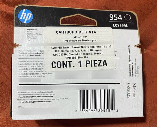 Hp 954 Original Negro 23.5 Ml Cartucho De Tinta
