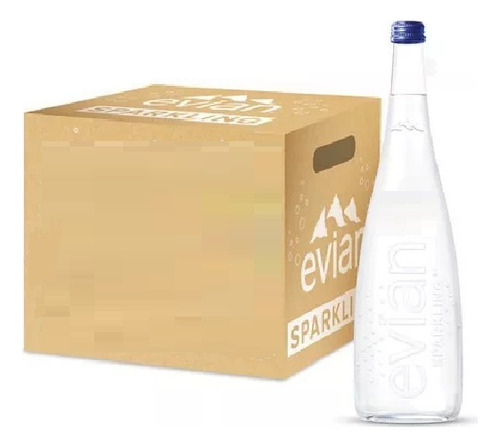 Agua Mineral Evian Sparkling 12 Botellas De 750ml 