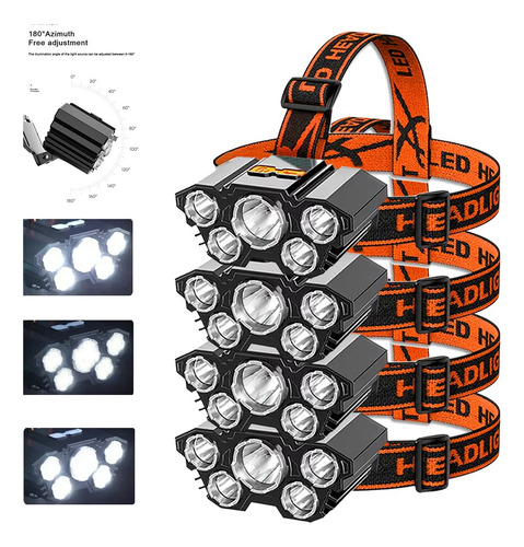 Mini Faro Led Con Carga Usb, Faro Ajustable De 180°
