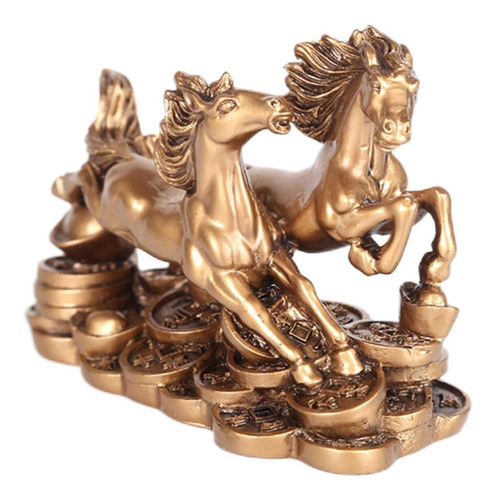 Resina Feng Shui Estatua De Caballos Al Galope Regalo De