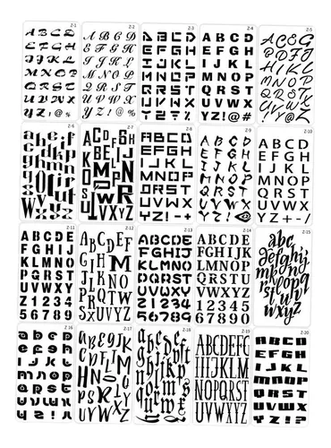 comprar 20pcs Letras Números Stencils Alfabeto Artesanía Para La