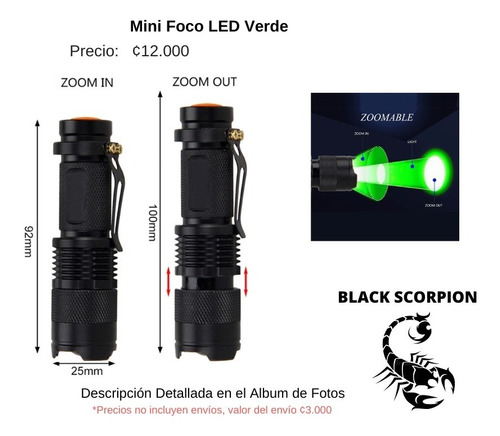 Mini Foco Led Verde