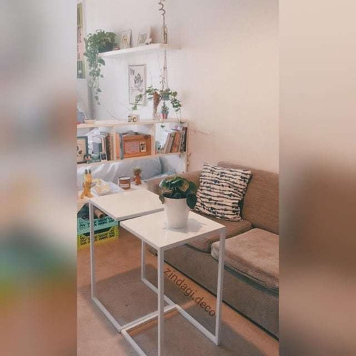 Mesita De Arrime En Hierro Y Madera