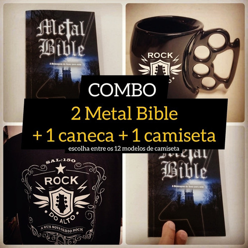 Combo Rockdoalto: 2 Bíblias + 1 Caneca + 1 Camiseta