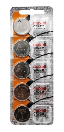 Bateria Maxell Cr2025- Cartela C/ 5 Unidades